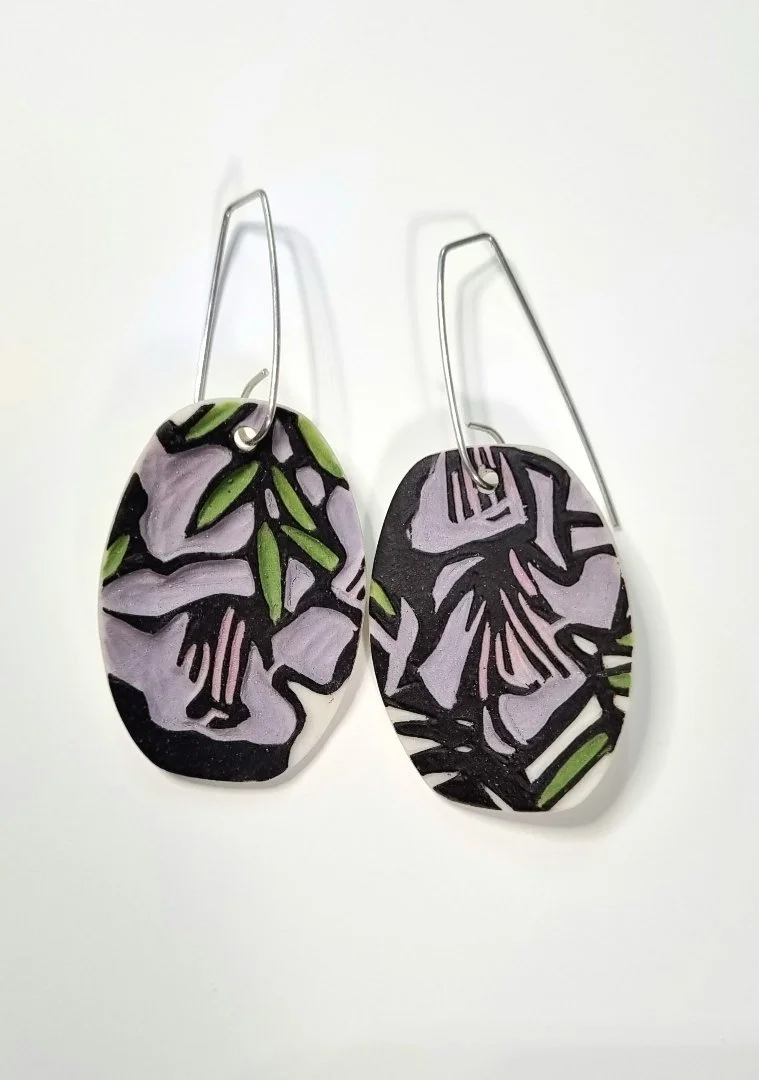 Porcelain Earring - Jacaranda