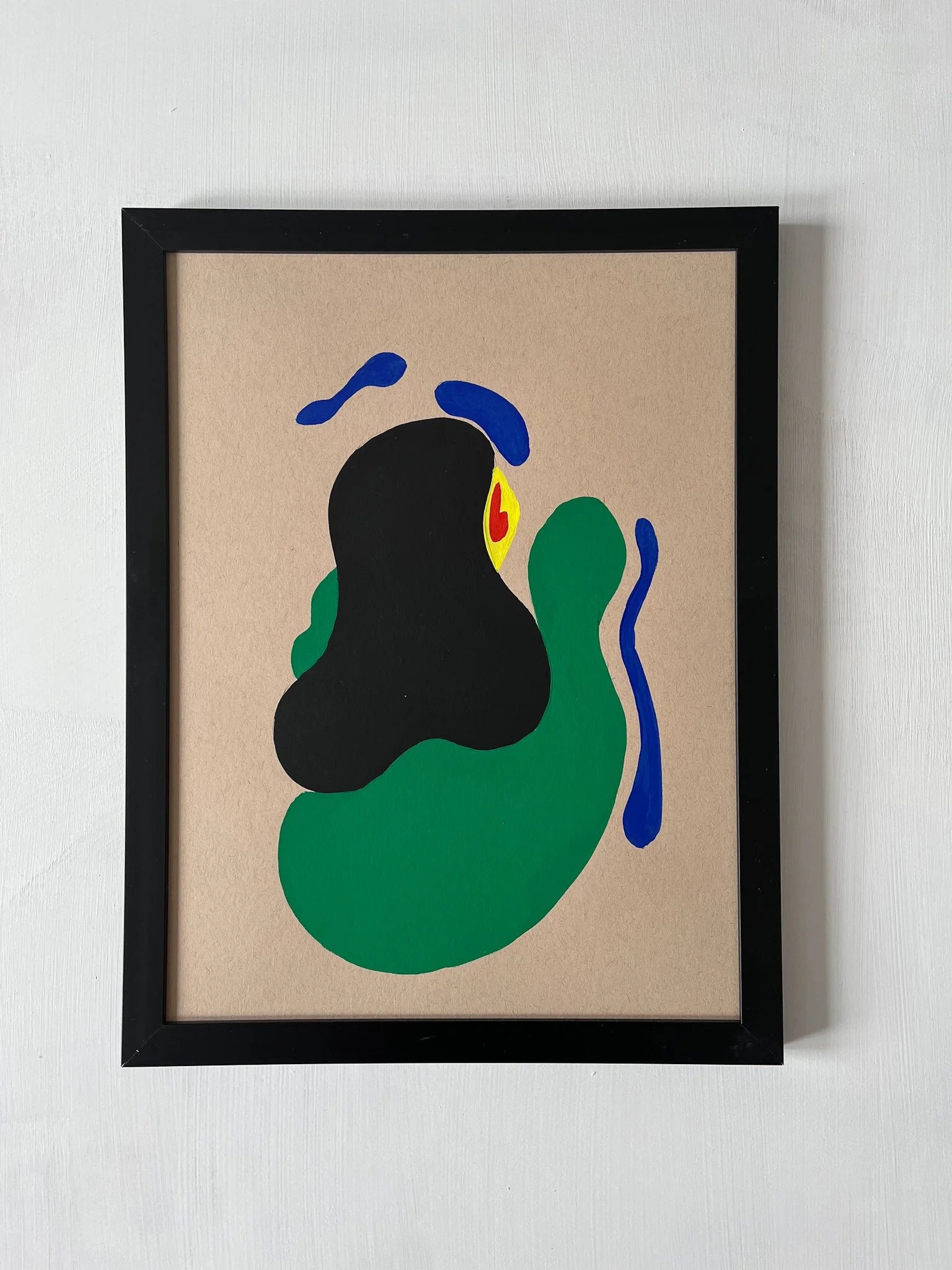 "Prayer" Abstract lady painted on natural stock paper. 