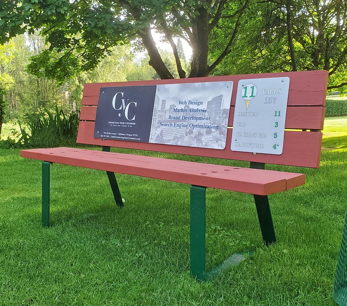 Bench Ad at Golf Course
