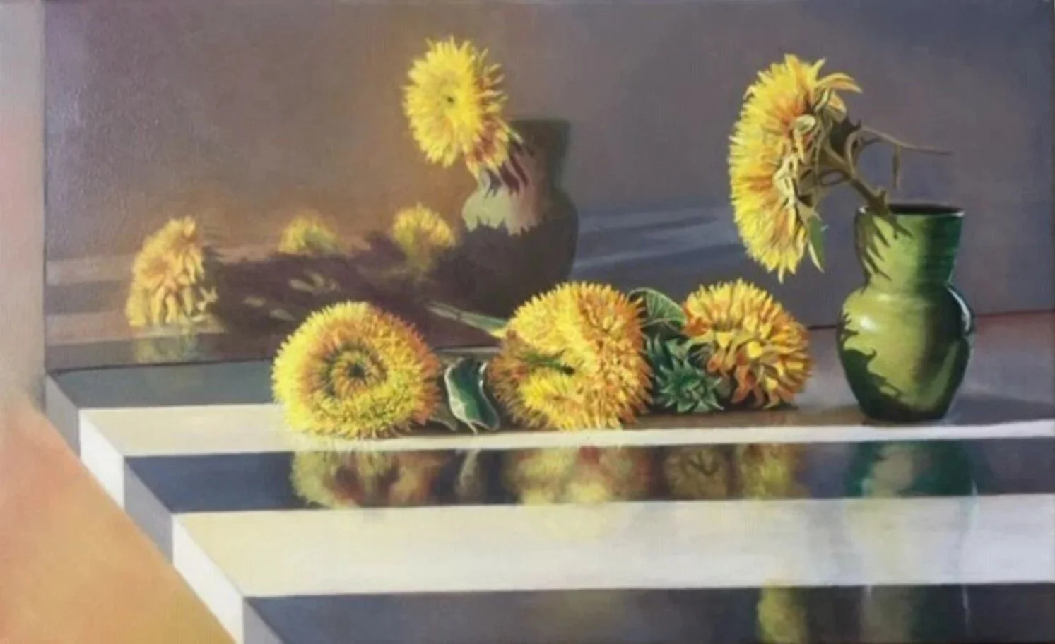 Gavin Haberfield Haberfield ’s work focuses on familiar everyday items and scenes . If you are patient and lucky with the light, even a very basic everyday scene can become something interesting and fun to paint. My goal is to paint something that