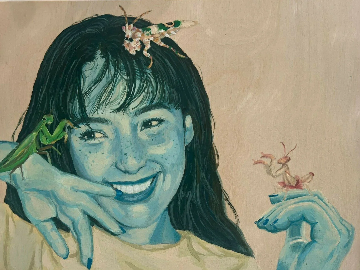 girl with praying mantis sarah gulline.jpeg