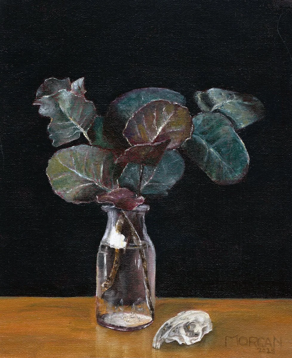 72. Lu Morgan | Silver dollar and skull