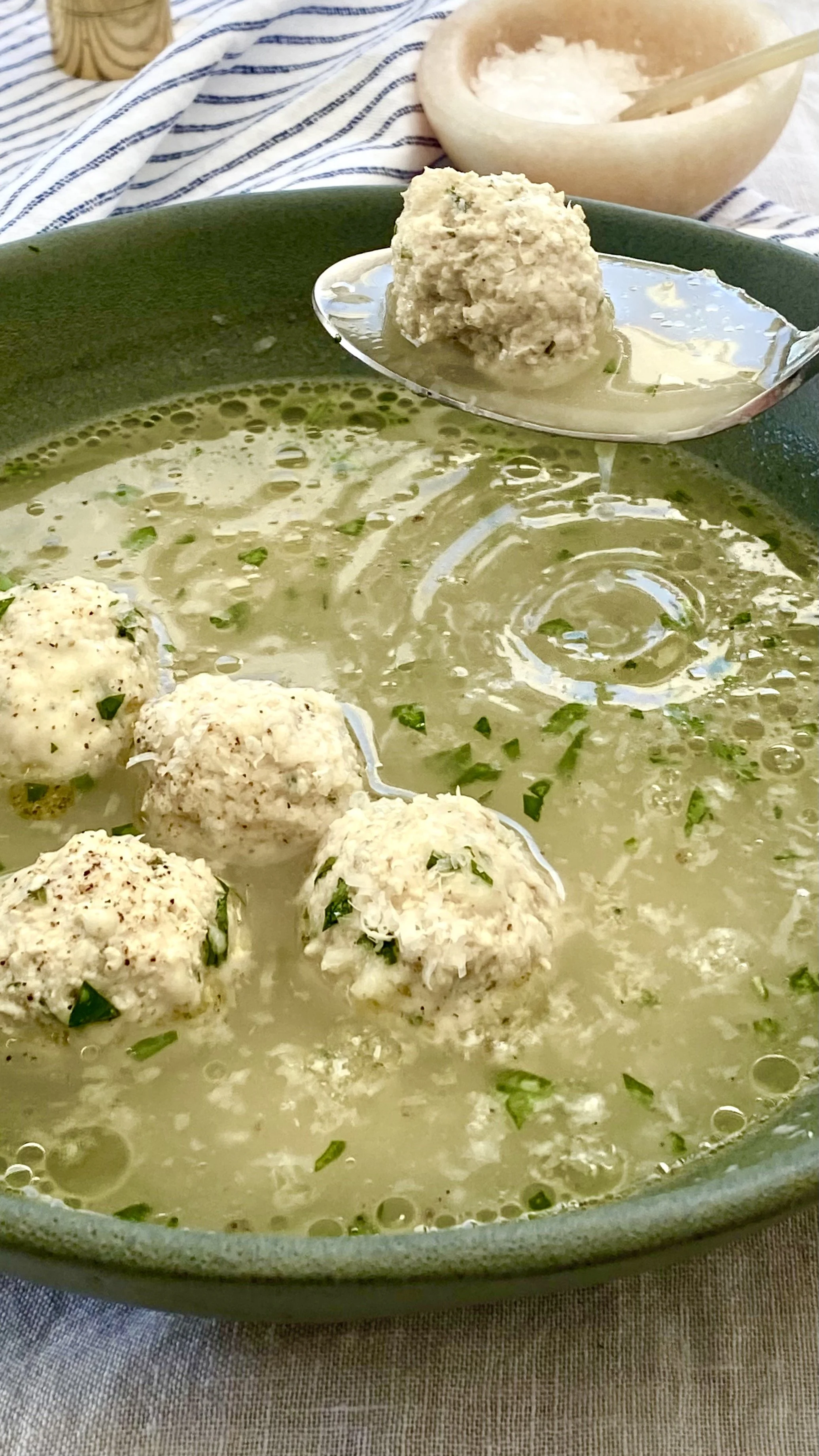 Homemade Chicken Ricotta Balls in Broth — The Cordony Kitchen — Amanda
