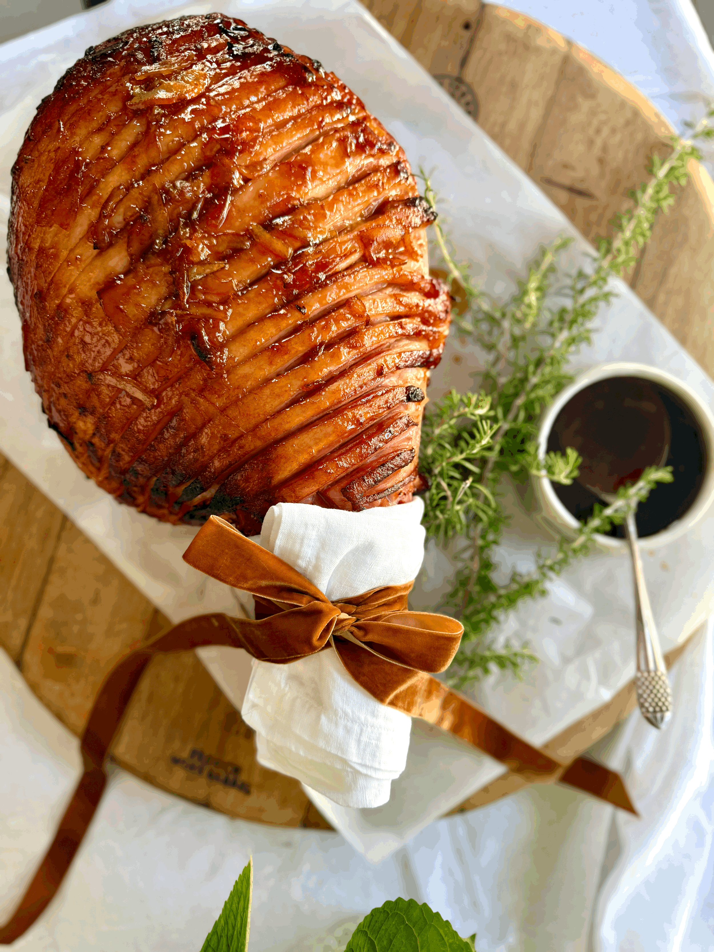 Marmalade and soy glazed ham.