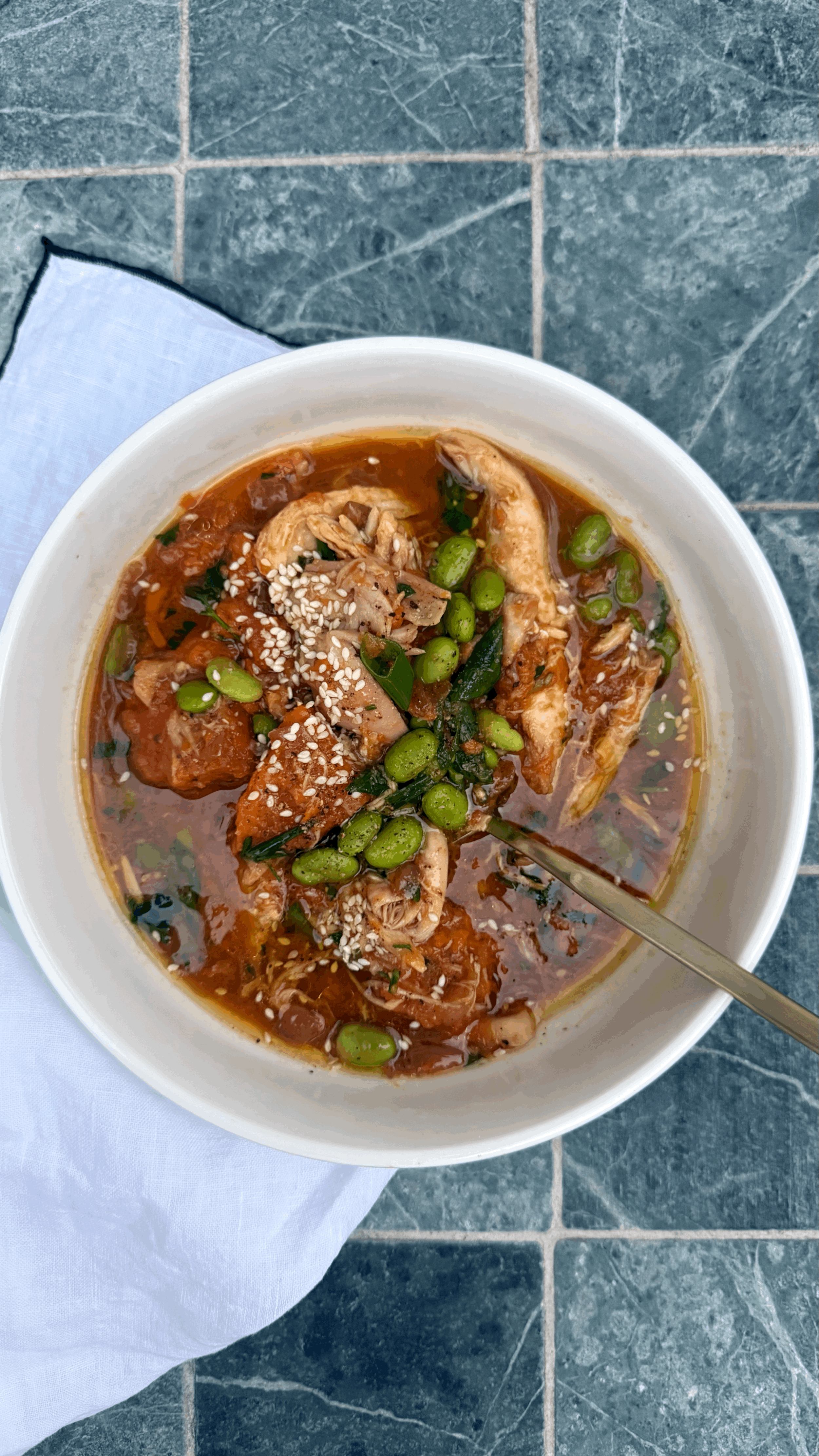 Slow Cooked Honey Miso Chicken with Coconut Milk.