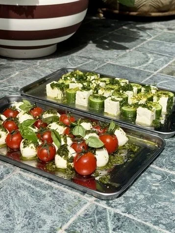 Checkerboard appetisers. 