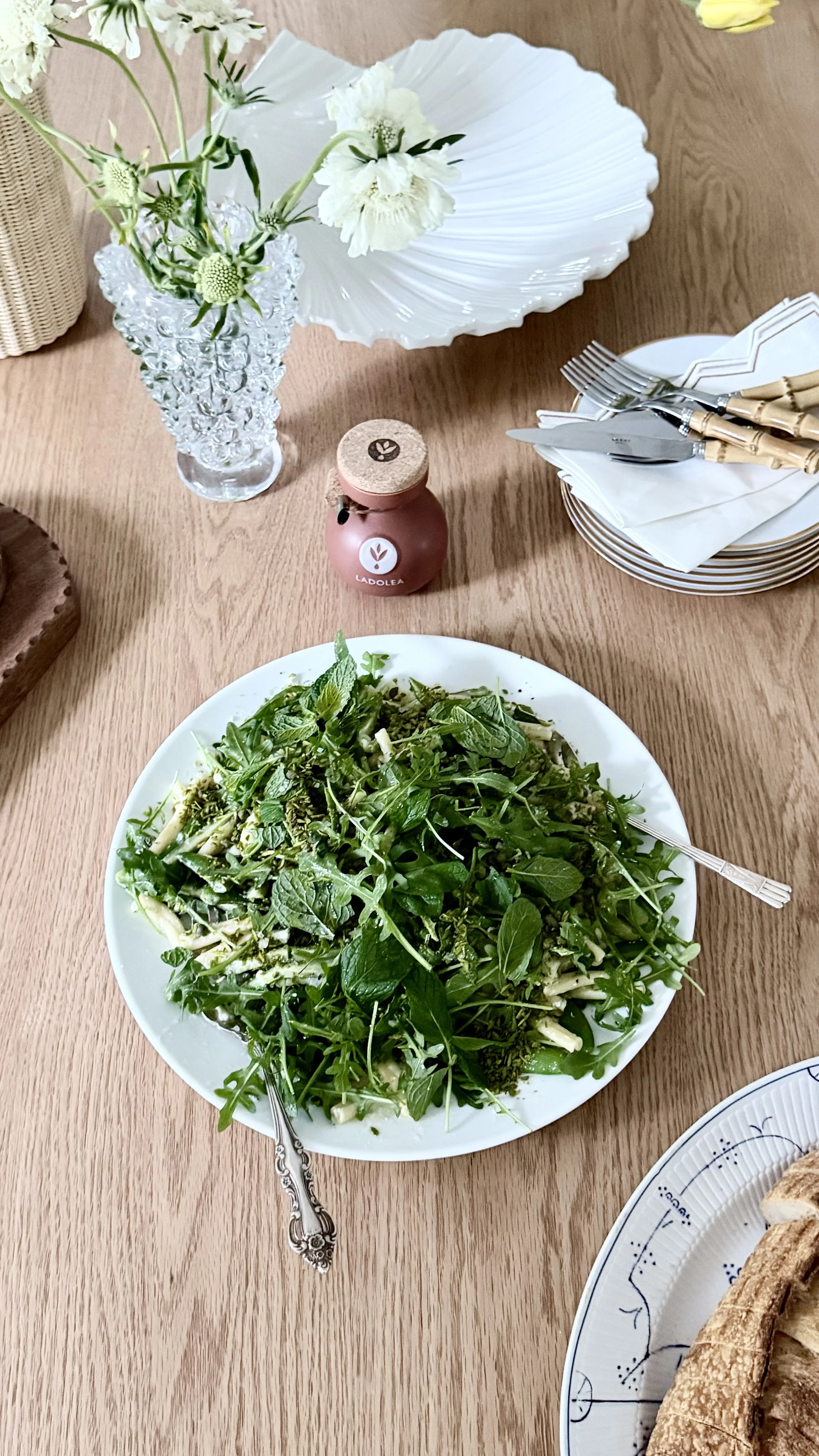 Spring Pasta with Wasabi Crème Fraîche.
