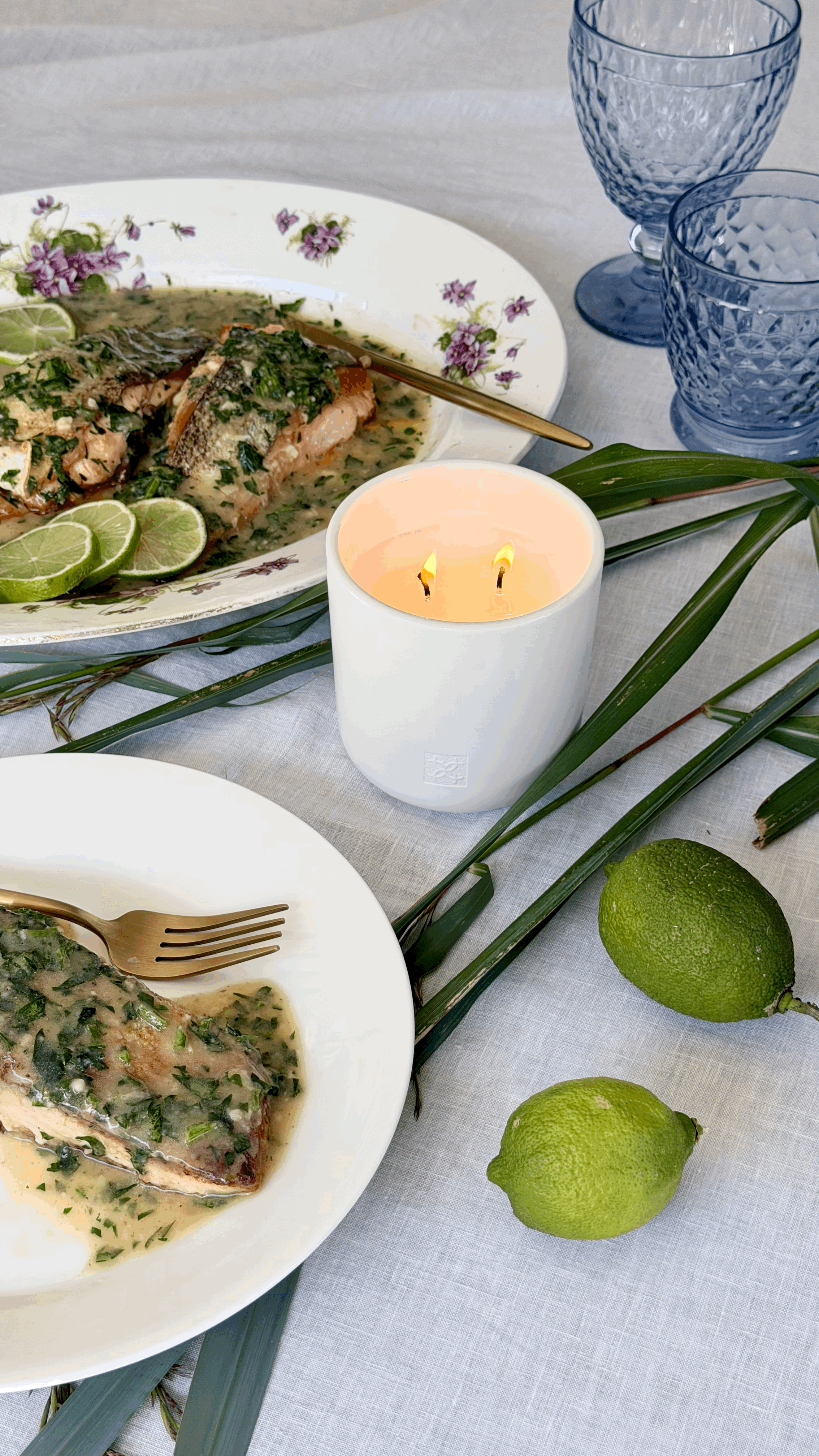 One-pan salmon with garlic butter &amp; lime sauce.