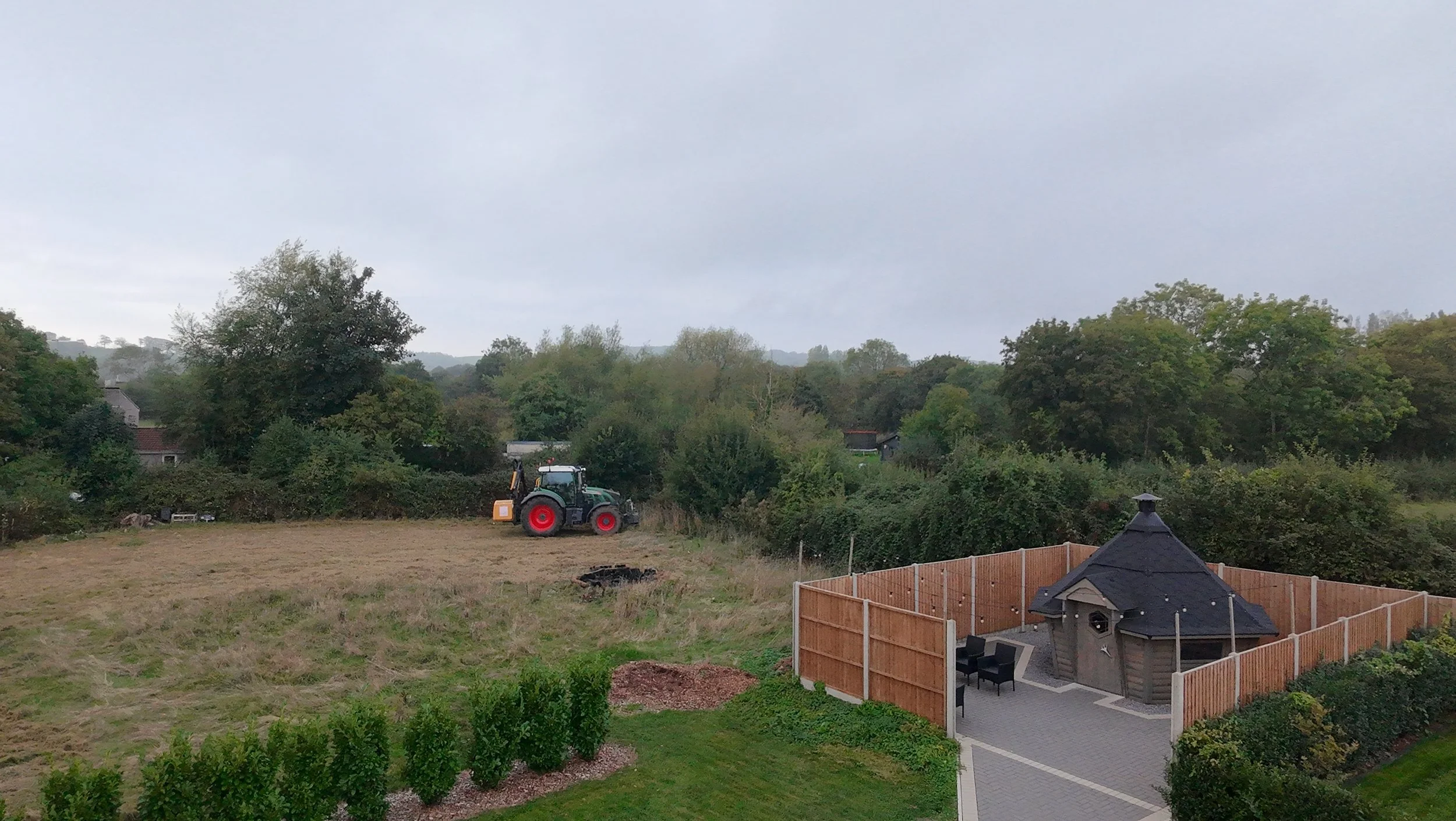 Hedge trimming prior to construction acitvity 
