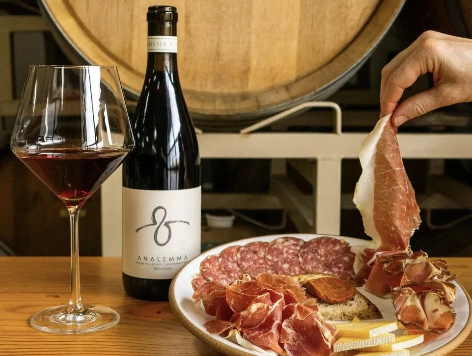 Charcuterie with wine