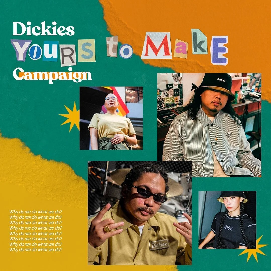 “Why do we do what we do?”
In Dickies’ Philippines Yours To Make campaign, we featured Filipino makers who push the narrative in their field and whose creation are made to last. 
Featuring: Omar Baliw, Thysz Estrada, Indio, Flo Tr