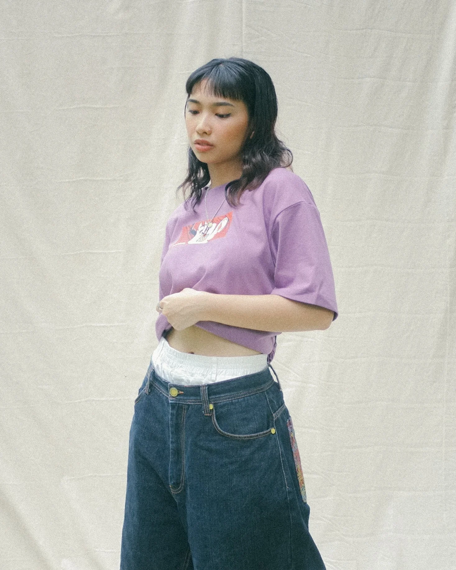 Ilya Graphic Print Tee in Chinese Violet