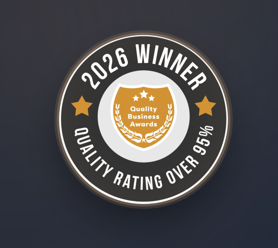 Bex harper at Earth Coaching wins 2026 Quality Business Awards and this is the logo stating the business has a quality rating of over 95%
