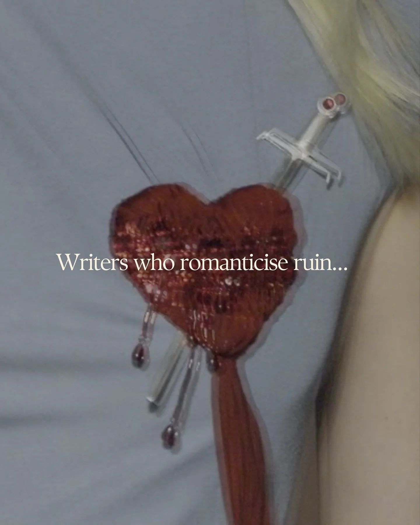 Give me your most poetic way to describe heartbreak&hellip; no &lsquo;broken&rsquo; allowed. I&rsquo;ll go first in the comments 💔
.
Background image from Jean Paul Gaultier spring 2007 couture show
.
#heartbreakquotes #heartbreaking #writersprompt 