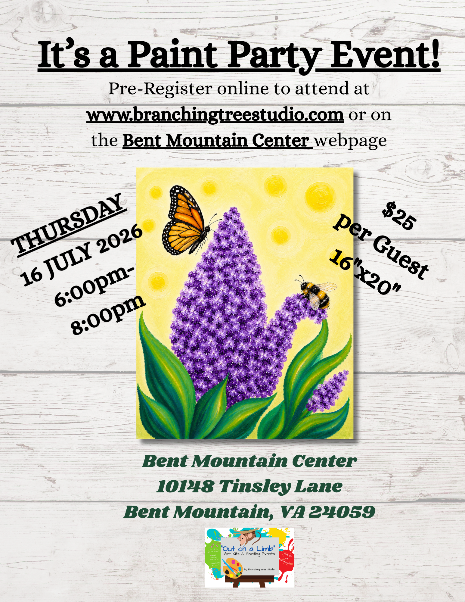Enjoying the Blooms Paint Party Event at the Bent Mountain Center