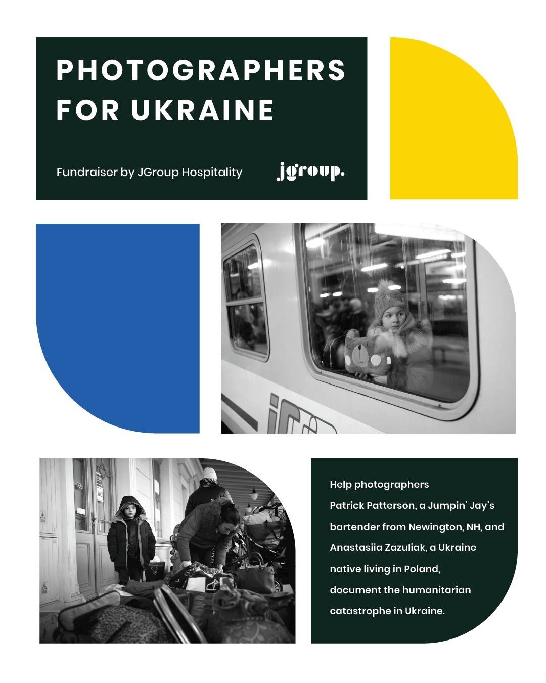 Help support Patrick Patterson, a local photographer and @jumpinjays bartender, and Anastasiia Zazuliak, a Ukrainian photographer living in Poland, document the humanitarian catastrophe in Ukraine.

The arts continue to be an essential tool in tellin
