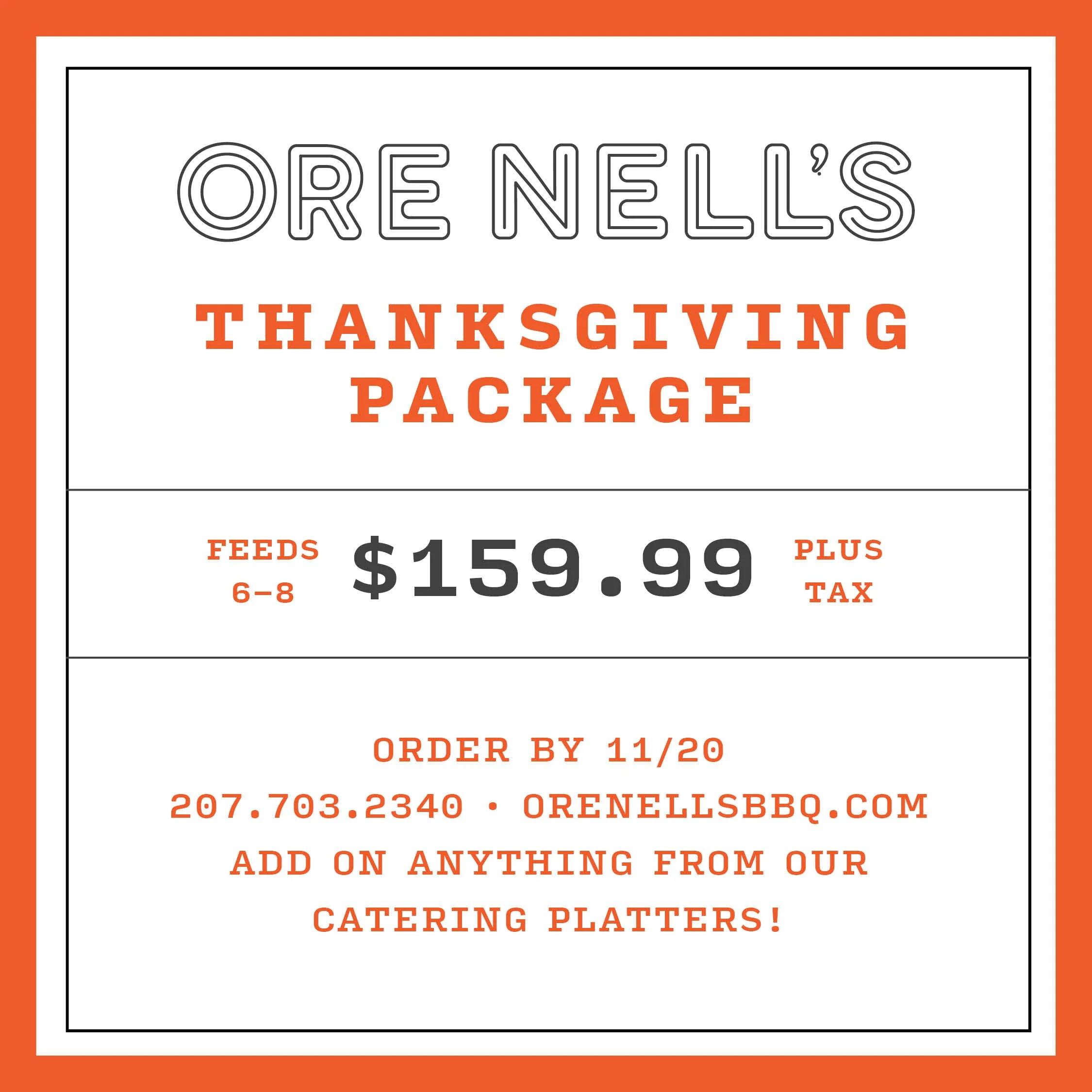 Ore Nell's Thanksgiving Package