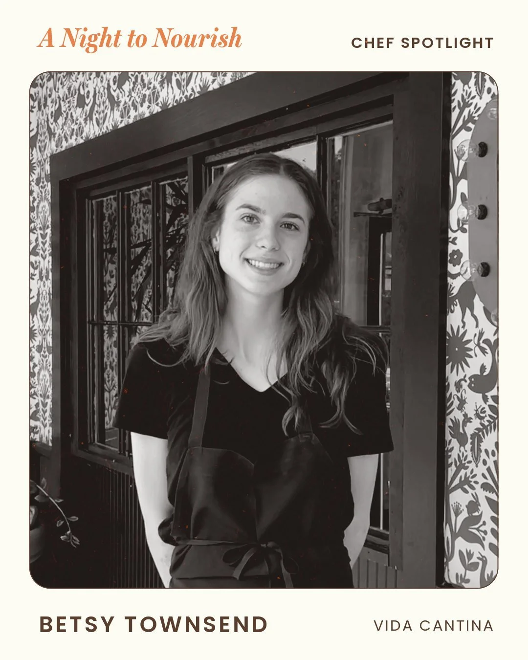 Meet the Chef: Betsy Townsend, originally from Portsmouth and Chef de Cuisine at Vida Cantina. Betsy began her culinary journey in high school, completing their culinary program and winning the SkillsUSA Culinary Competition!

She&rsquo;ll be joining