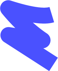 A blue, stylized lightning bolt or zigzag shape.