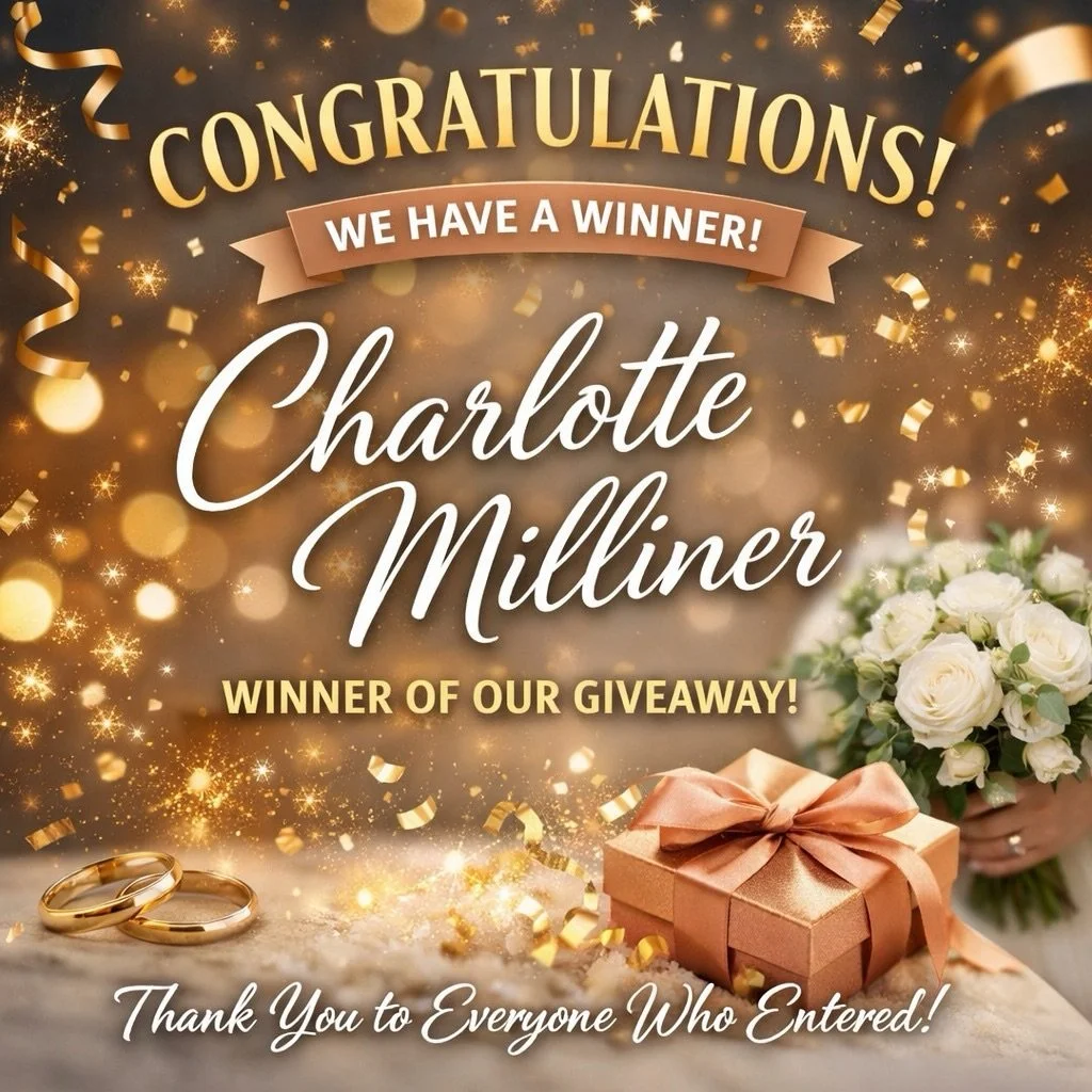 🎉 GIVEAWAY WINNER ANNOUNCEMENT 🎉

Huge congratulations to Charlotte Milliner, who&rsquo;s the winner of the &pound;400 album and print credit giveaway 🖤

Charlotte and Sam are getting married at Stroud Hotel in October 2026, so this feels like a p