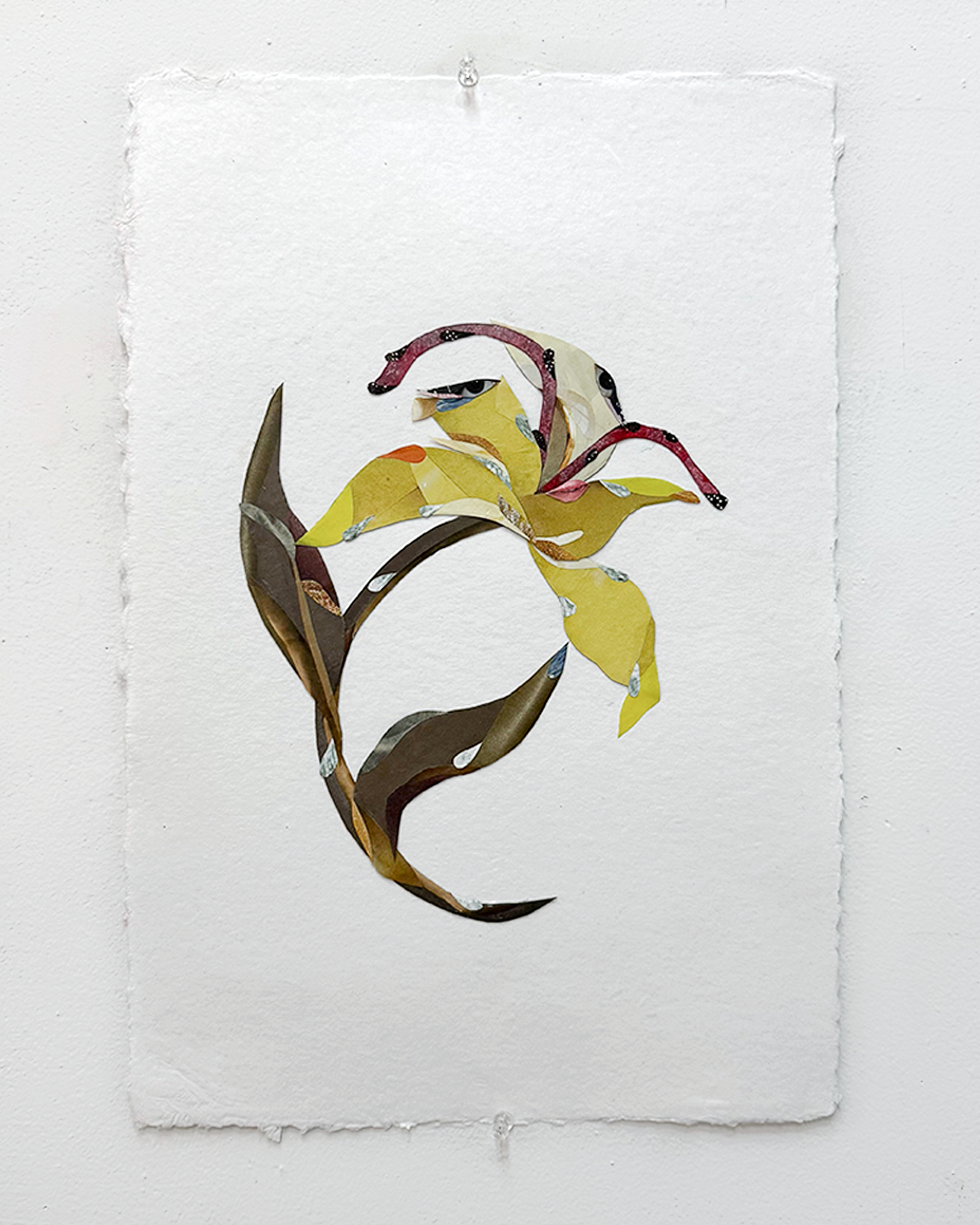 “Flower Study III (Daffodil)” 2025
Collage, ink, watercolor on paper
12.5 x 18.5 inches (32 x 47 cm)