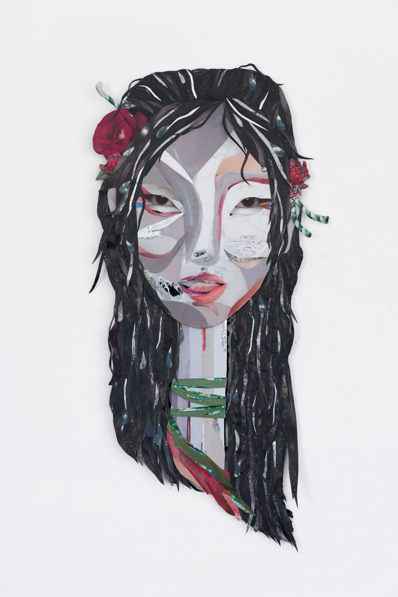 “Self Portrait” 2025
Cut paper, laser cut mirror, silver foil
(19.5 x 8.5 inches (49.5 x 21.59 cm)