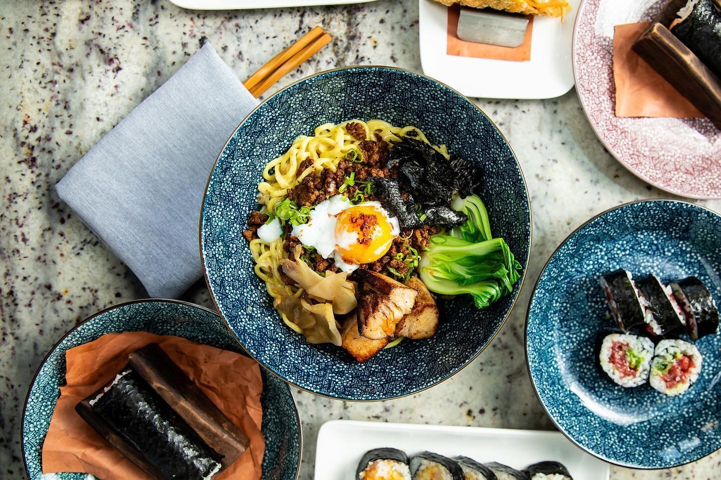 Our Tantan Mazemen 
Soupless noodle/spicy meat sauce, soft boiled egg
.
.
. 📸 @marencophoto 
.
#sushiwhisperer #philadelphia #fishtown #sushi #izakayabyyanaga #gluhospitality #tuna #spicytunaroll #cocktails #japanesefood