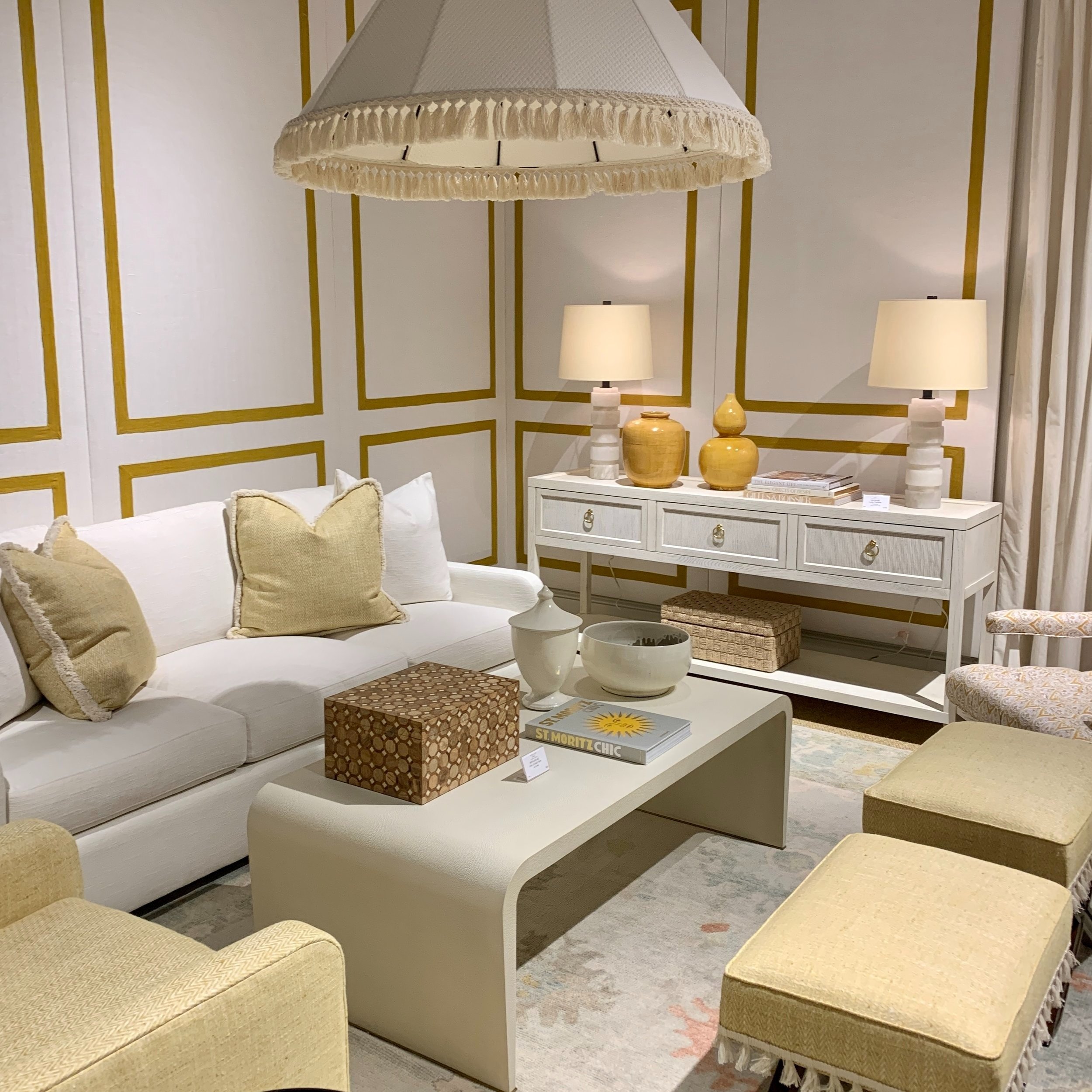 Yellow and ivory room from Highland House.