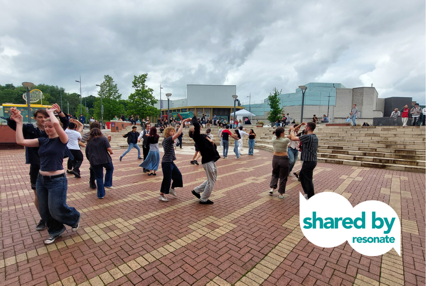 ‘Waves’ of people dancing Salsa