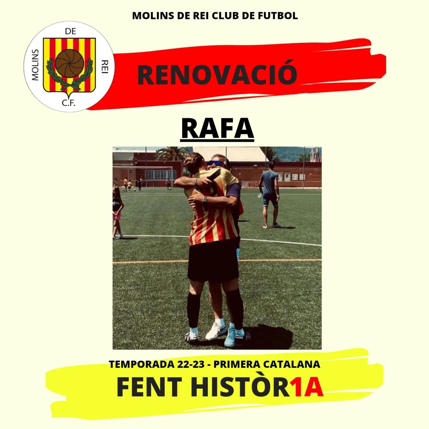 🟡🔴RENOVACI&Oacute; #1CAT
⠀
𝗥𝗔𝗙𝗔
➡️ @rafa.delreal
⚽ Migcampista
📆 23 anys
🏆 2 temporades 
⠀
✍️Rafa del Real renova i formar&agrave; part del nou repte dels molinencs a Primera. Jugador del mig del camp molt habilid&oacute;s, destaca per la sev