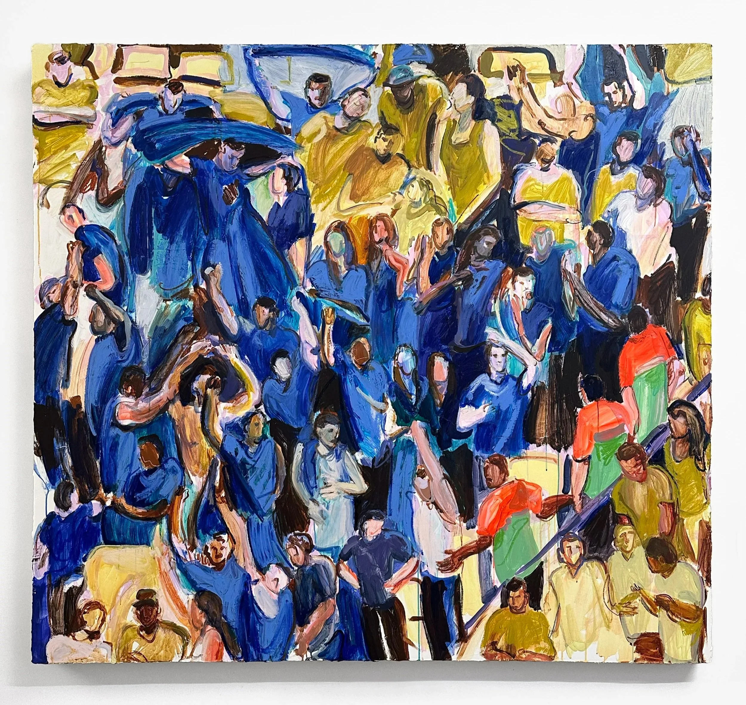 crowd in ultramarine and ochre