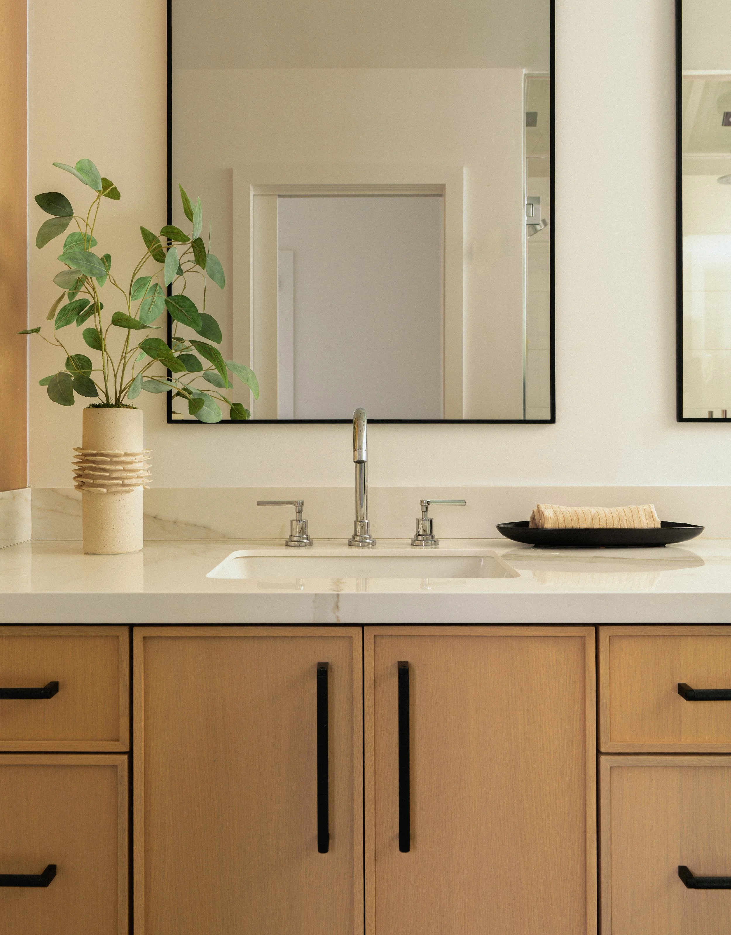 Jonathons Coastal Living interior design custom primary bathroom remodel in Costa Mesa, Orange County, CA