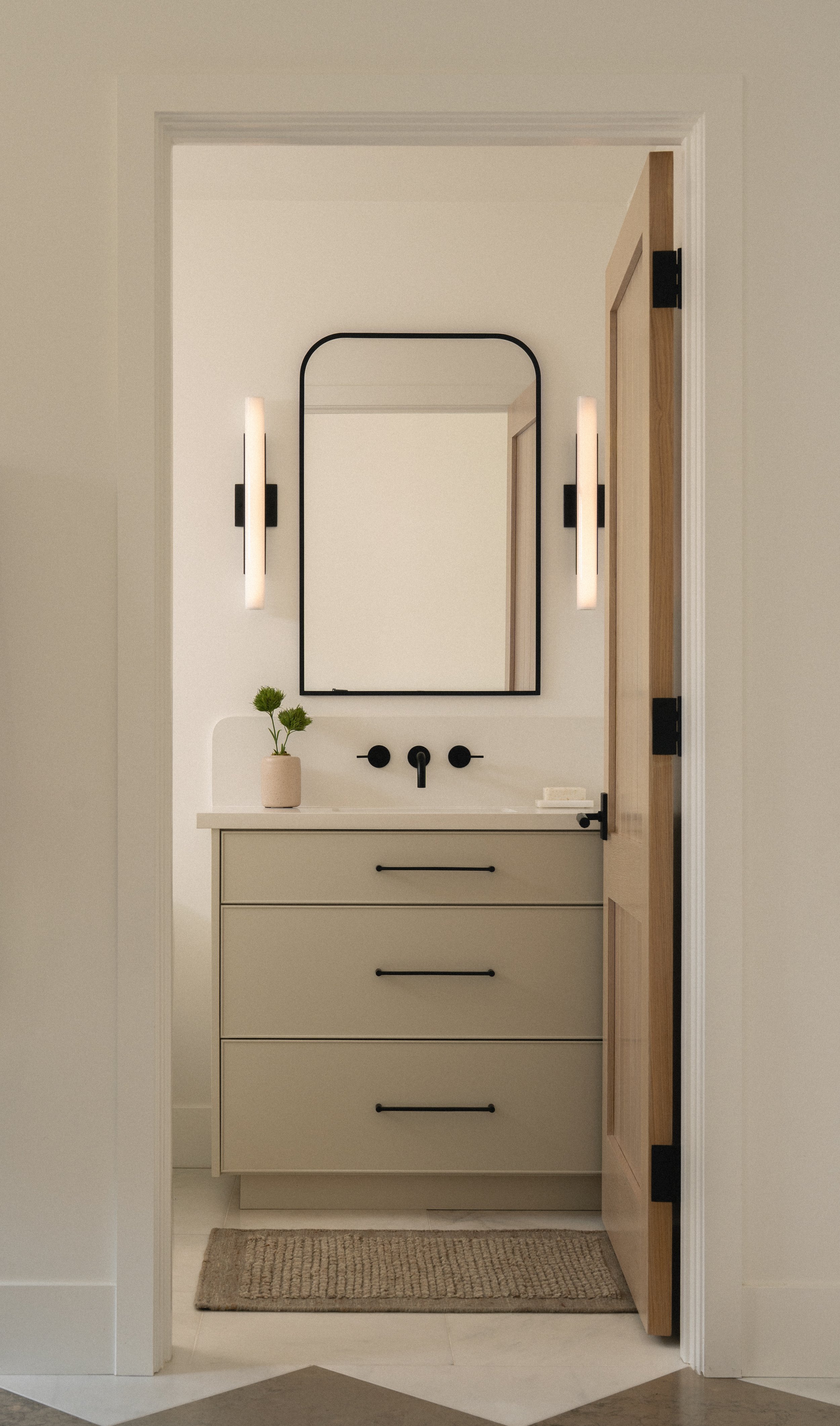 Jonathons Coastal Living interior design guest bathroom remodel in Costa Mesa, Orange County, CA