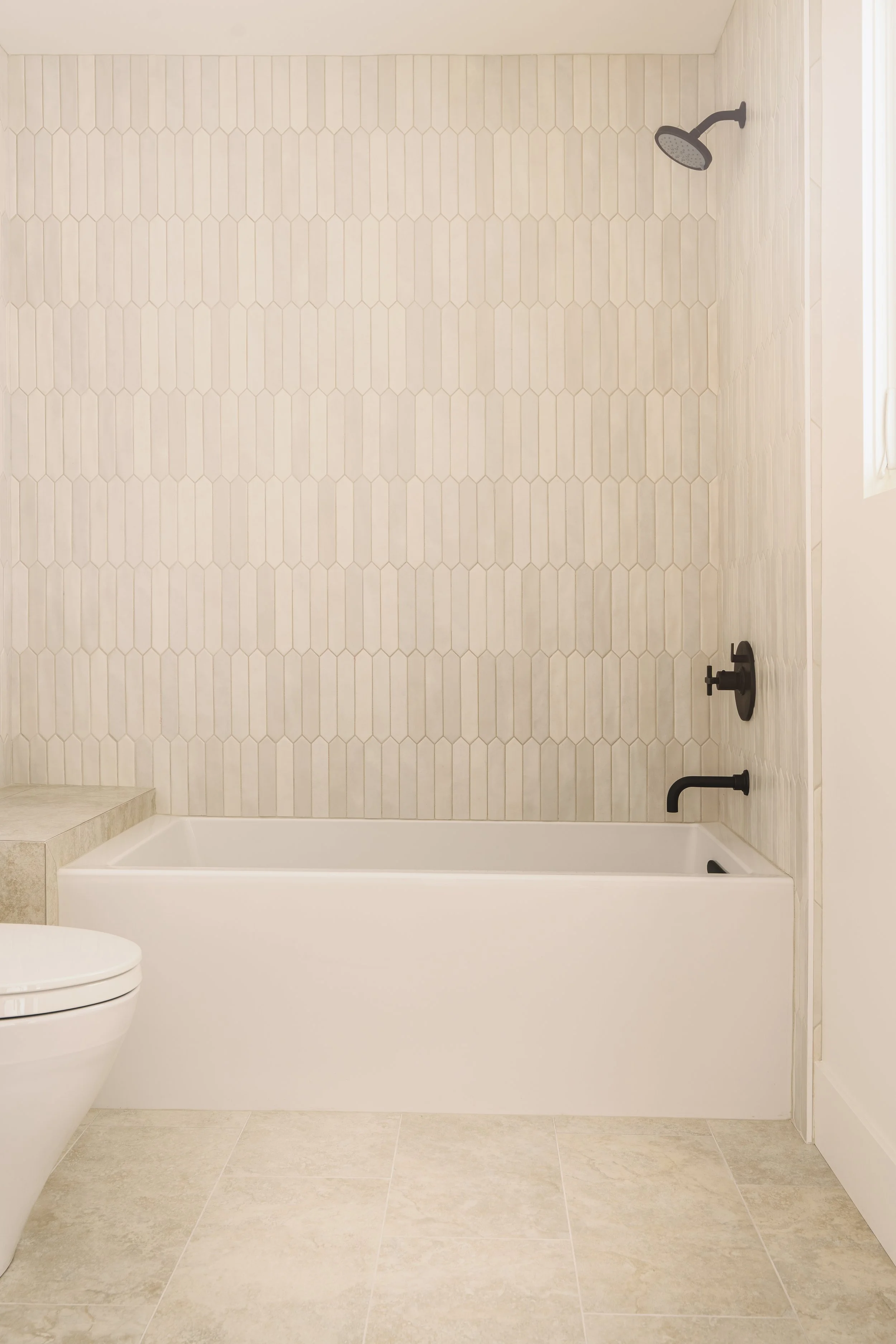 Jonathons Coastal Living interior design custom guest bathroom remodel in a simplistic traditional style in Dana Point, Orange County, CA