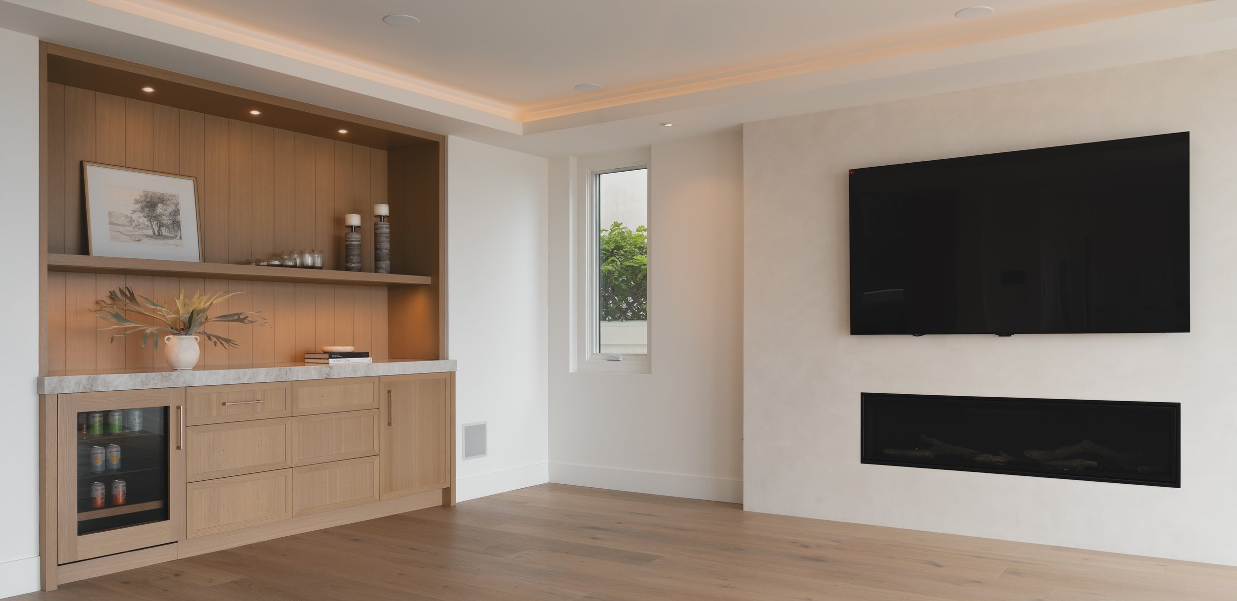 Dry bar remodel by entertainment center in Dana Point, CA