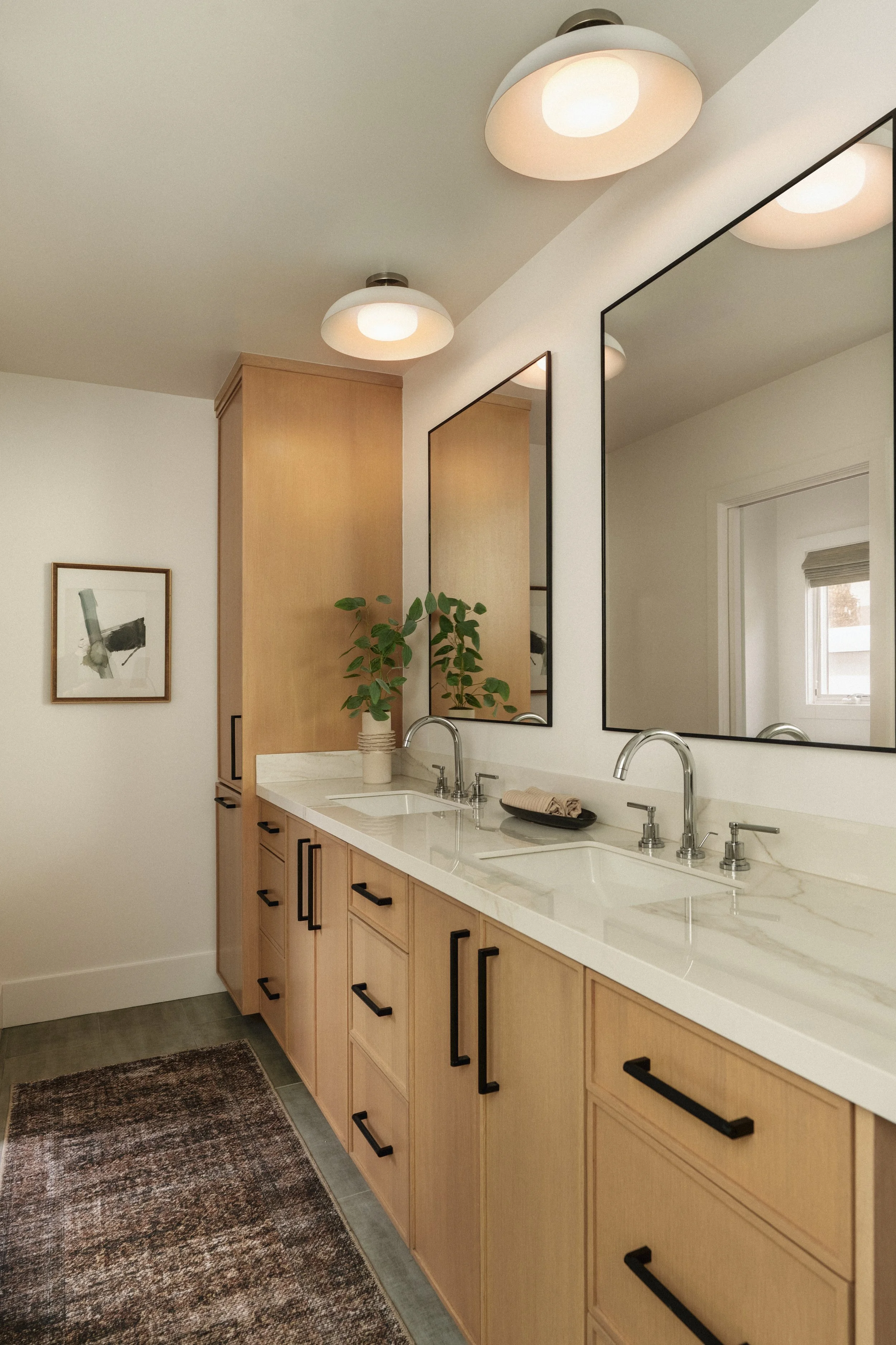 Jonathons Coastal Living interior design custom primary bathroom remodel in Costa Mesa, Orange County, CA