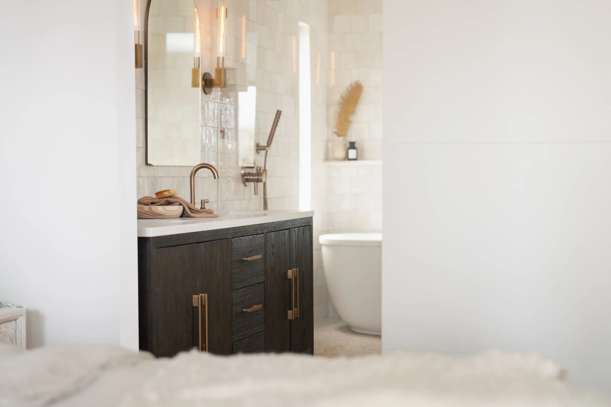 Jonathons Coastal Living interior design custom primary/master bathroom remodel in Yorba Linda, Orange County, CA