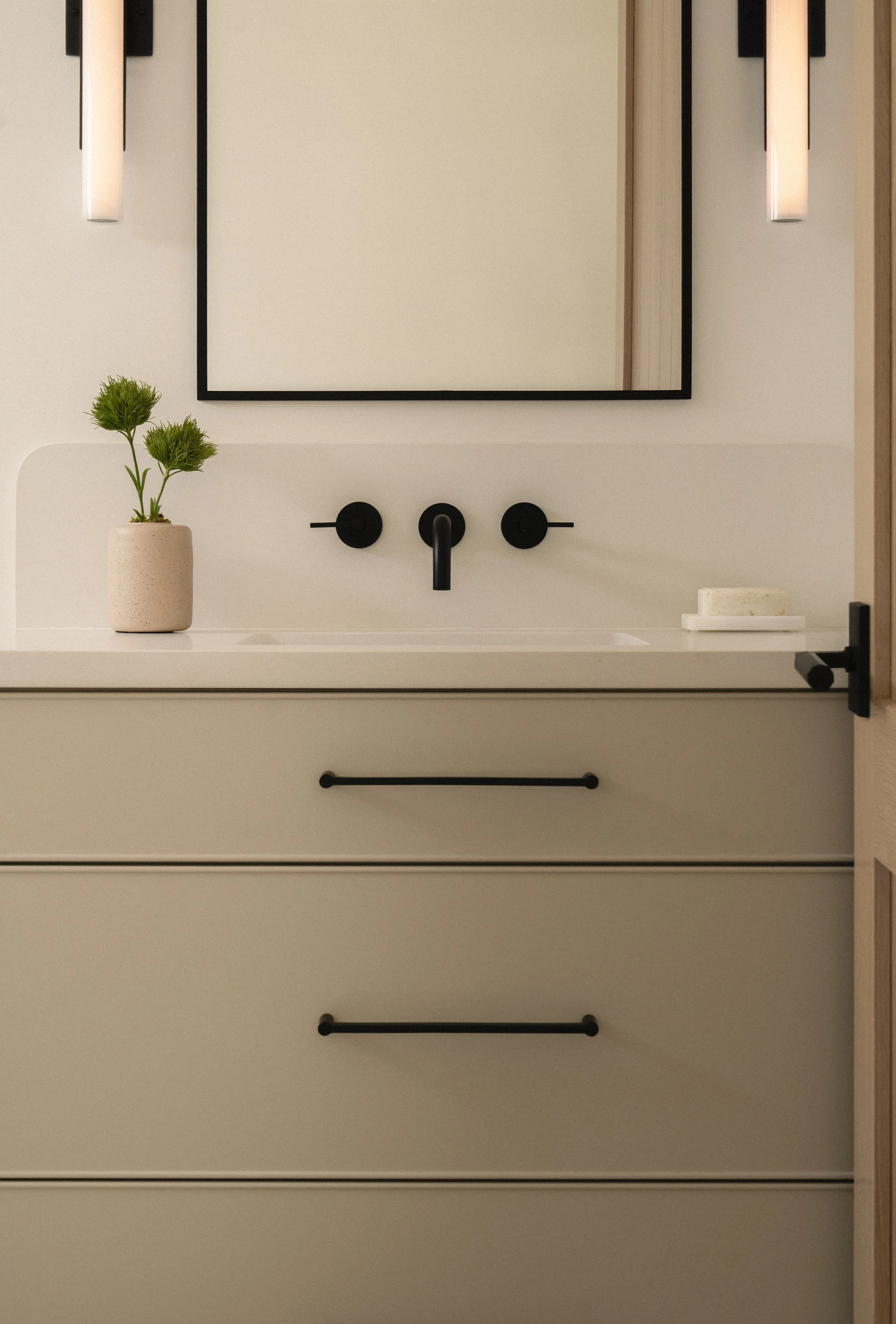 Jonathons Coastal Living interior design guest bathroom remodel in Costa Mesa, Orange County, CA