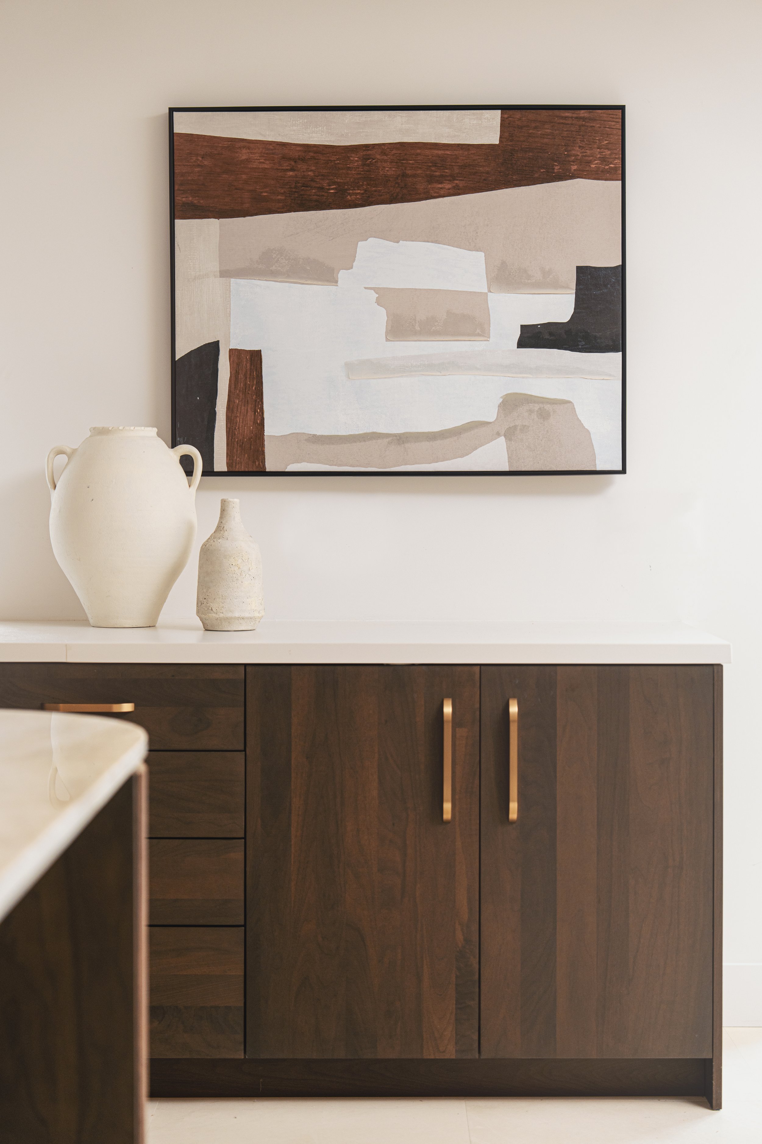 Jonathons Coastal Living interior design custom kitchen remodel showcasing modern Spanish design with reeded island in Yorba Linda, Orange County, CA