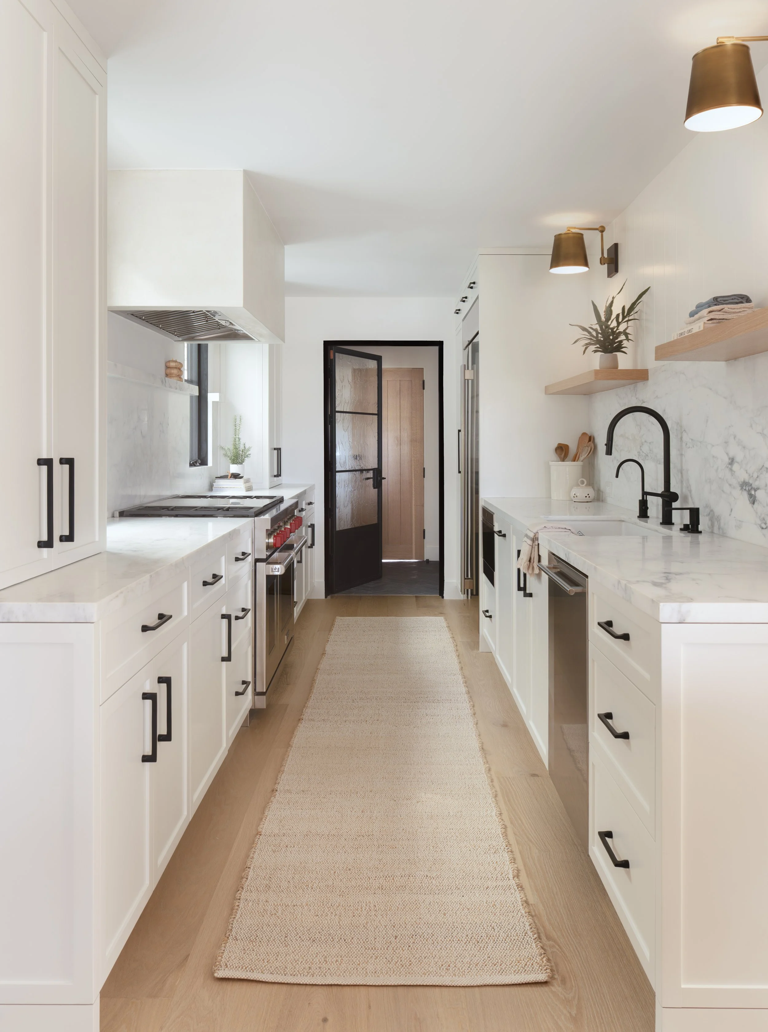 White galley kitchen remodel in Newport Beach, CA