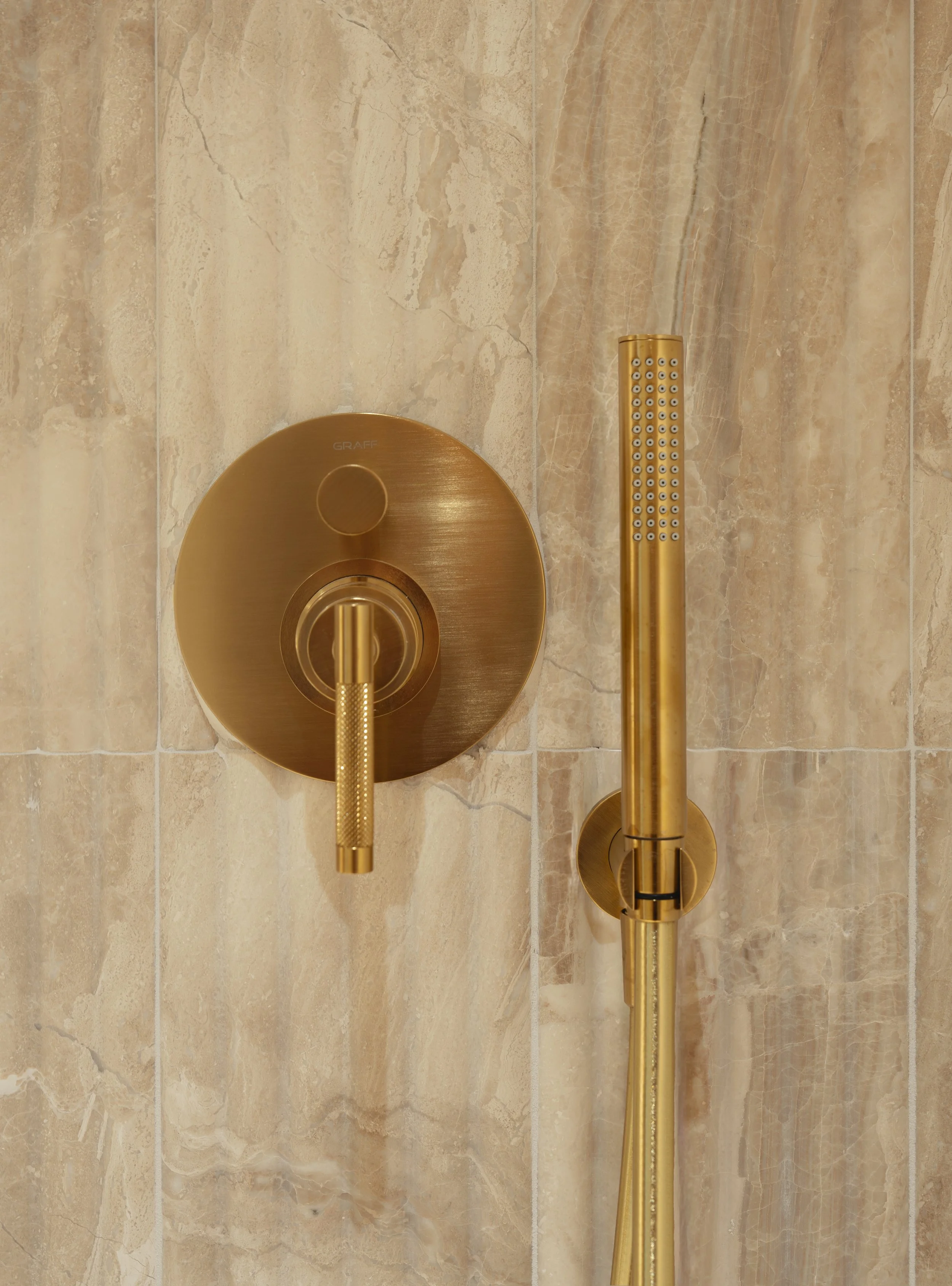 Jonathons Coastal Living interior design custom guest bathroom remodel showcasing luxury, feminine, serene, spa-like shower fixtures in Dana Point, Orange County, CA