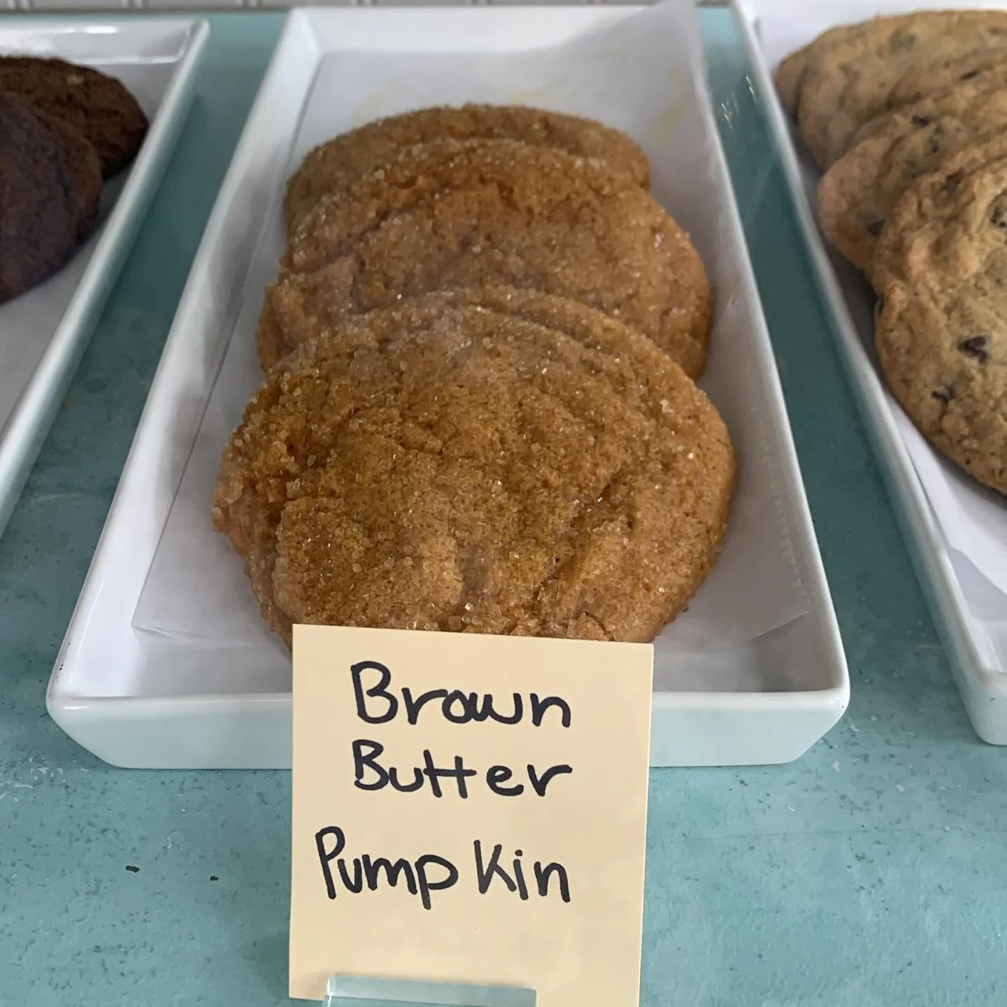 Special cookie - brown butter pumpkin!
This is our latest Tuesday one-off special based on what’s popping up in our Instagram feed. We will have this today and tomorrow so come by and try them. 
If this cookie has been popping up in your feed