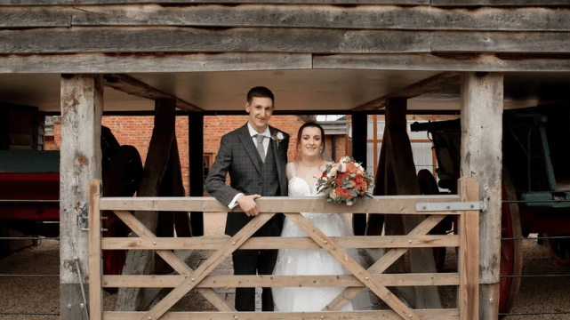 bride and groom apton hall wedding video