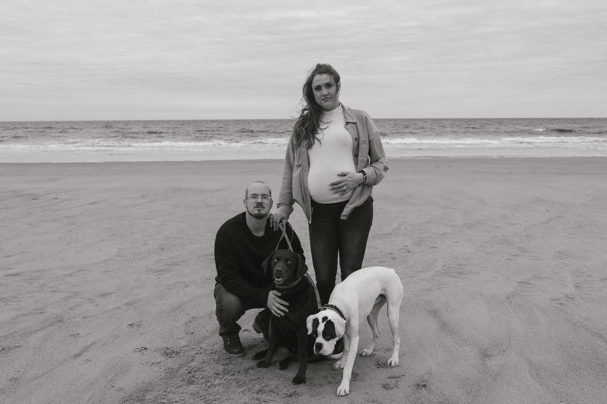 spring beach maternity session at Seabrooke beach New Hampshire