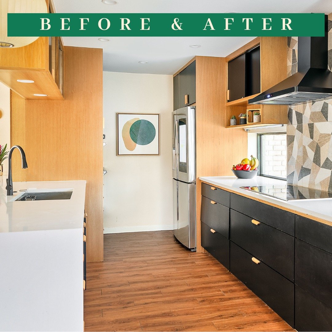 ✨ Before &amp; After: From Basic to Boldly Brew-tiful ☕️🖤

Before: This kitchen had the bones, but let&rsquo;s just say&hellip; it wasn&rsquo;t exactly perking anyone up in the morning. No character, no coffee station, no wow.

After: Hello, dream k