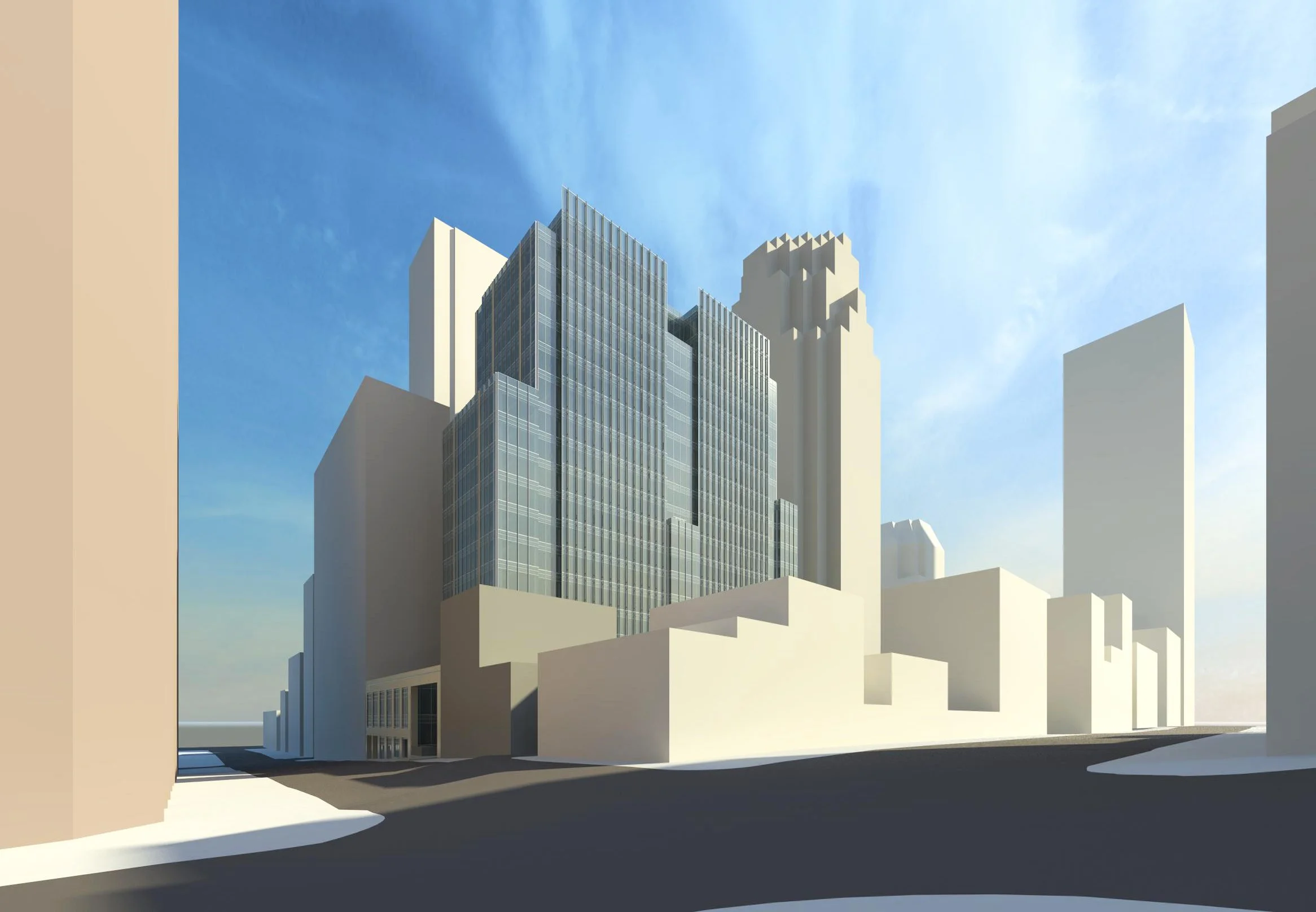 View of REVIT model from Pine Street