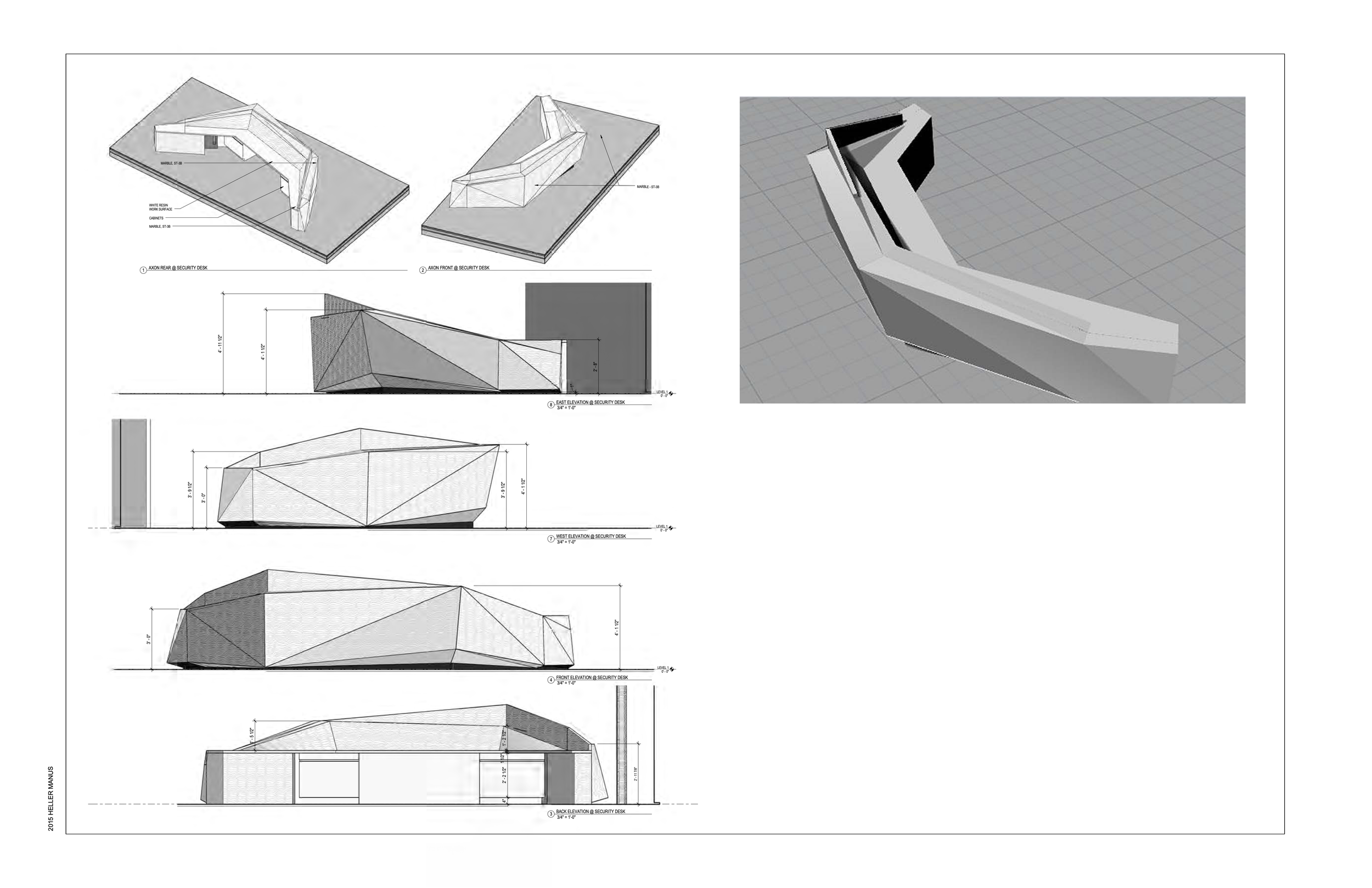 Ground level security desk design