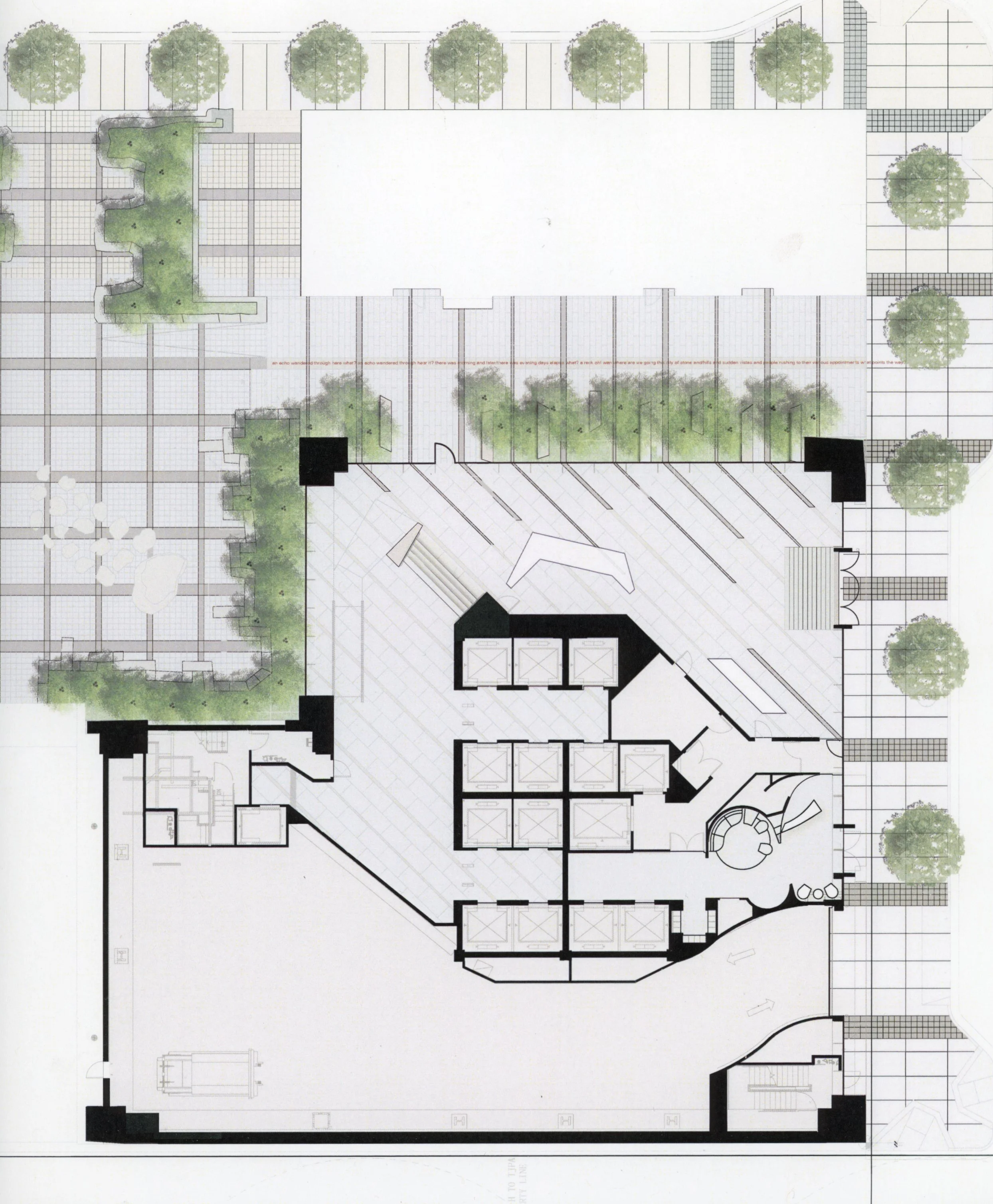 Ground Floor plan with preliminary design.