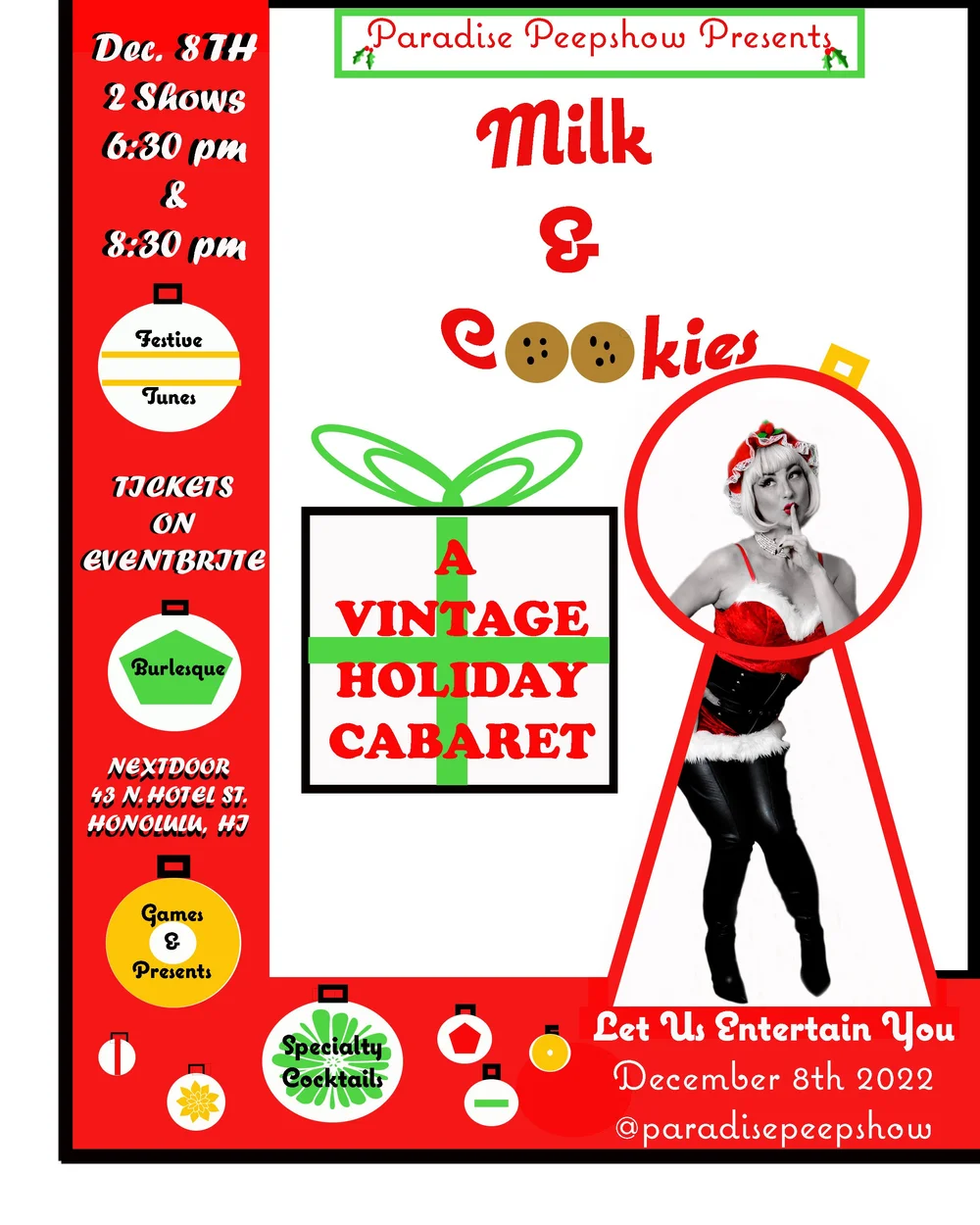 Paradise Peepshow Presents Milk Cookies 2 Shows 6 30 Pm 8 30 Pm Culture And Arts On Oʻahu
