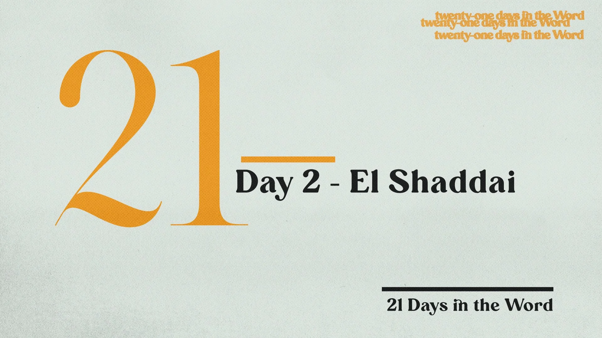 2 - El Shaddai